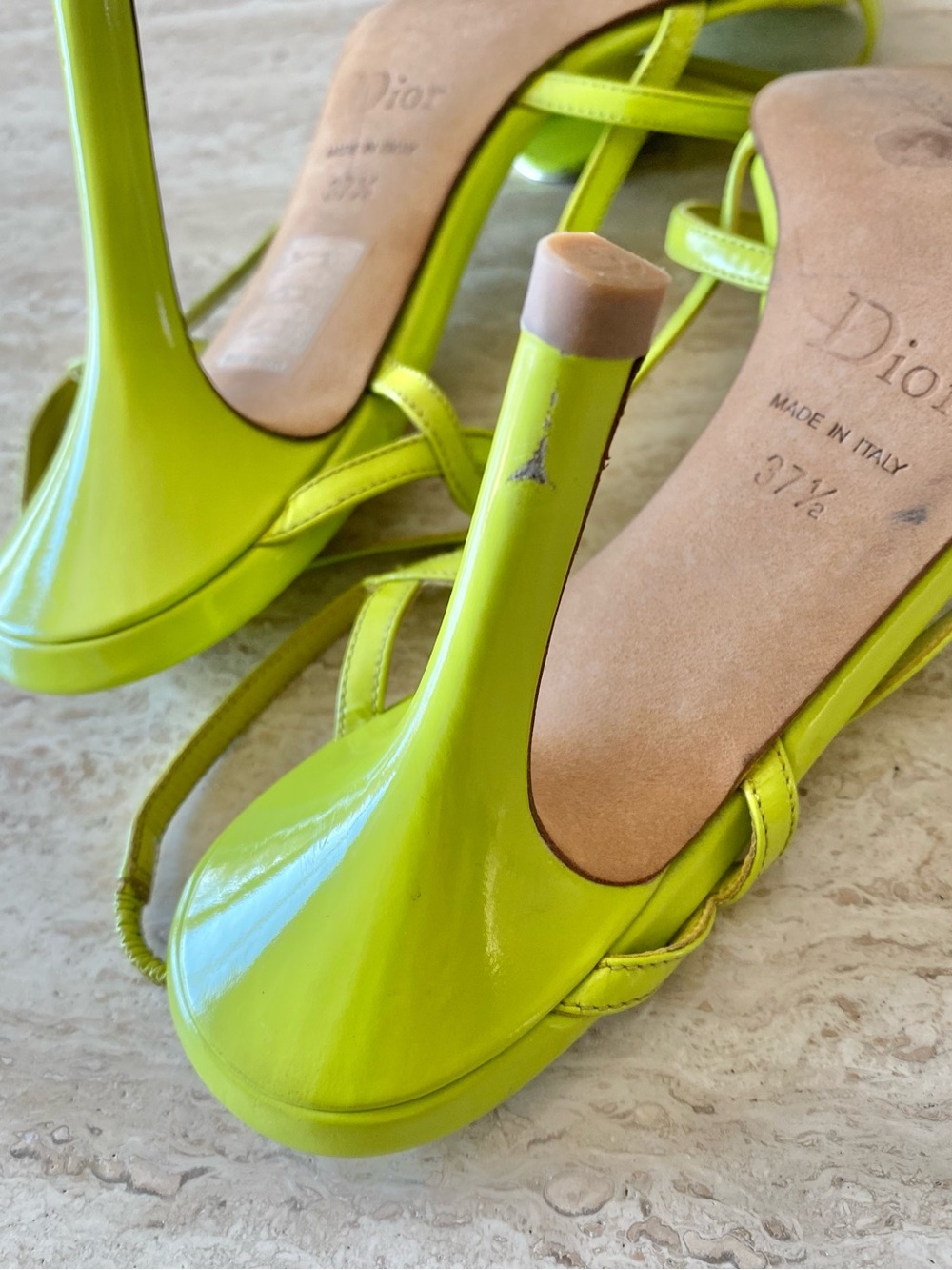 Vintage Dior Circle Logo Appliqué Slingback Sandal Heels - Picture 10 of 11